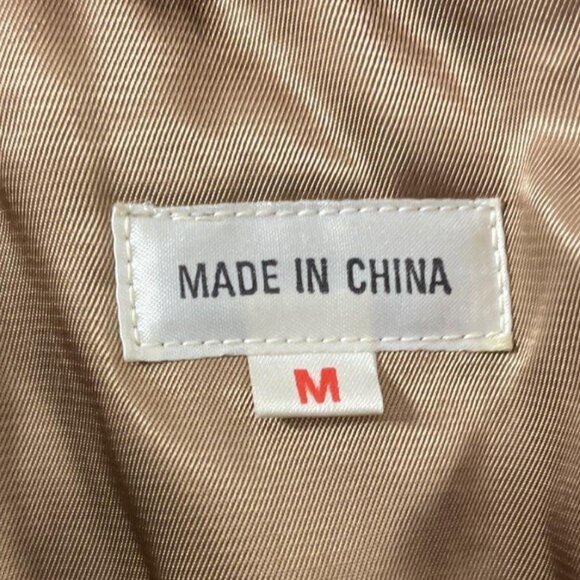 Vintage Real Rabbit Fur Coat Jacket Brown Tan Women M Mobwife Glam Pea Coat - Picture 5 of 6